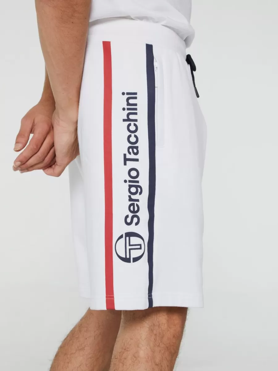 Shorts And Swim>Sergio Tacchini Abbey Shorts- White/ Adrenaline Rush