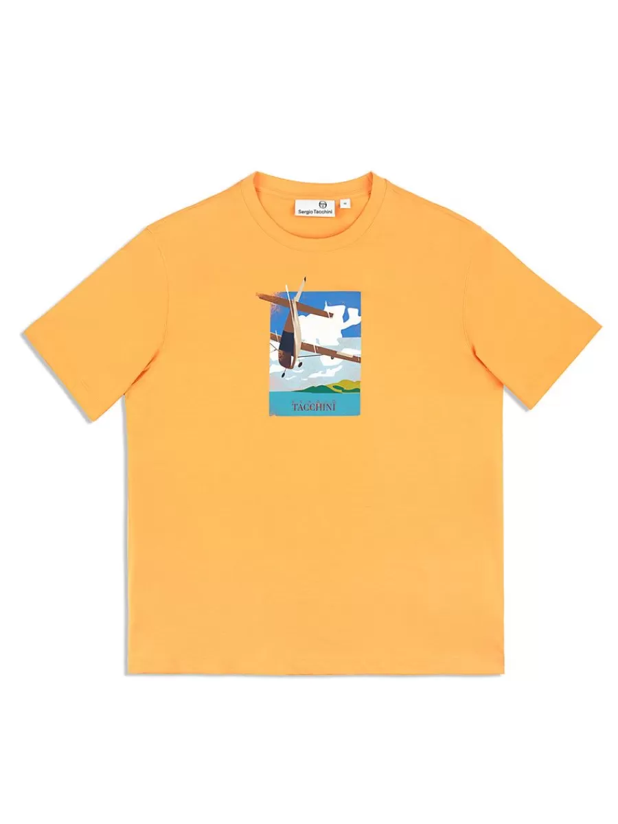 T-Shirts>Sergio Tacchini Aereo T-Shirt- Tangerine