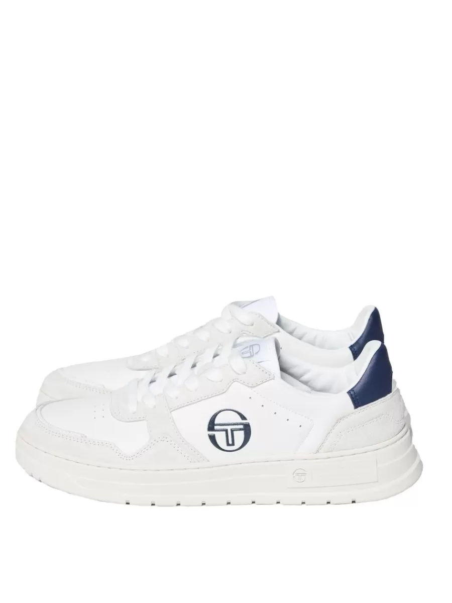 For The Court>Sergio Tacchini Court Classic Mp Sneaker- White/ Antique White/ Maritime Blue