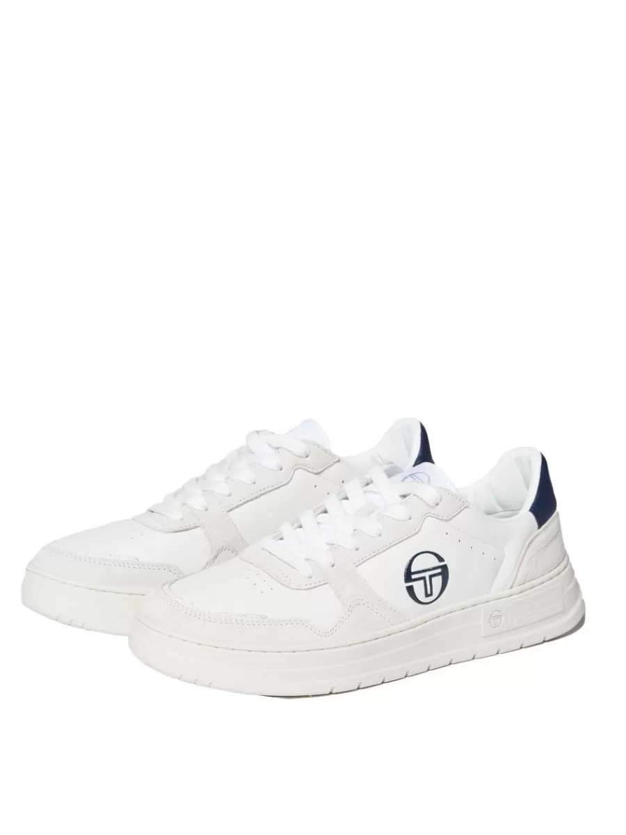 For The Court>Sergio Tacchini Court Classic Mp Sneaker- White/ Antique White/ Maritime Blue