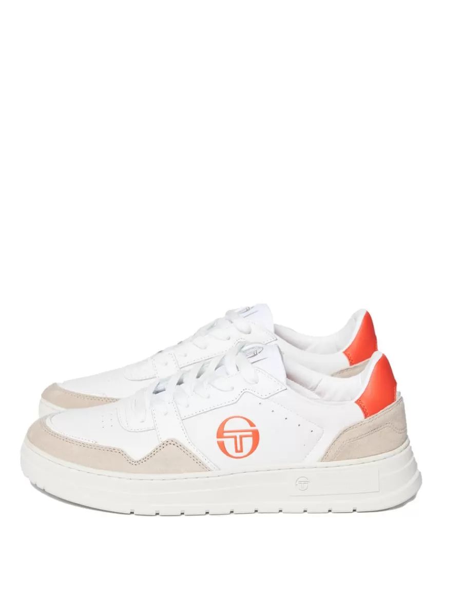 For The Court>Sergio Tacchini Court Classic Mp Sneaker- White/ Tofu/ Ponciana Red