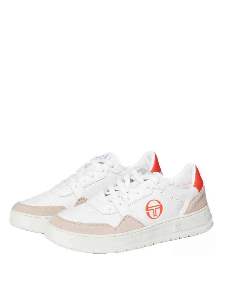 For The Court>Sergio Tacchini Court Classic Mp Sneaker- White/ Tofu/ Ponciana Red