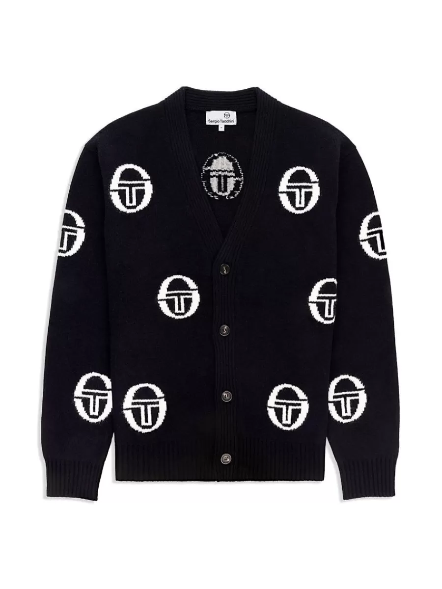 Knitwear>Sergio Tacchini Cucire Cardigan- Maritime Blue