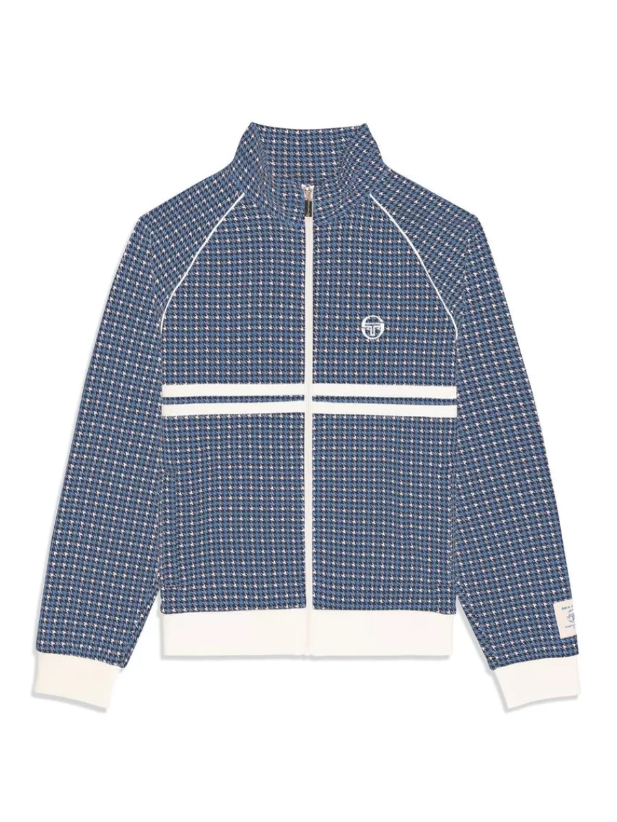 Jackets>Sergio Tacchini Dallas Houndstooth Track Jacket- Maritime Blue