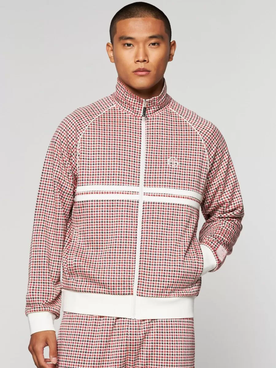 Jackets>Sergio Tacchini Dallas Houndstooth Track Jacket- Poinciana