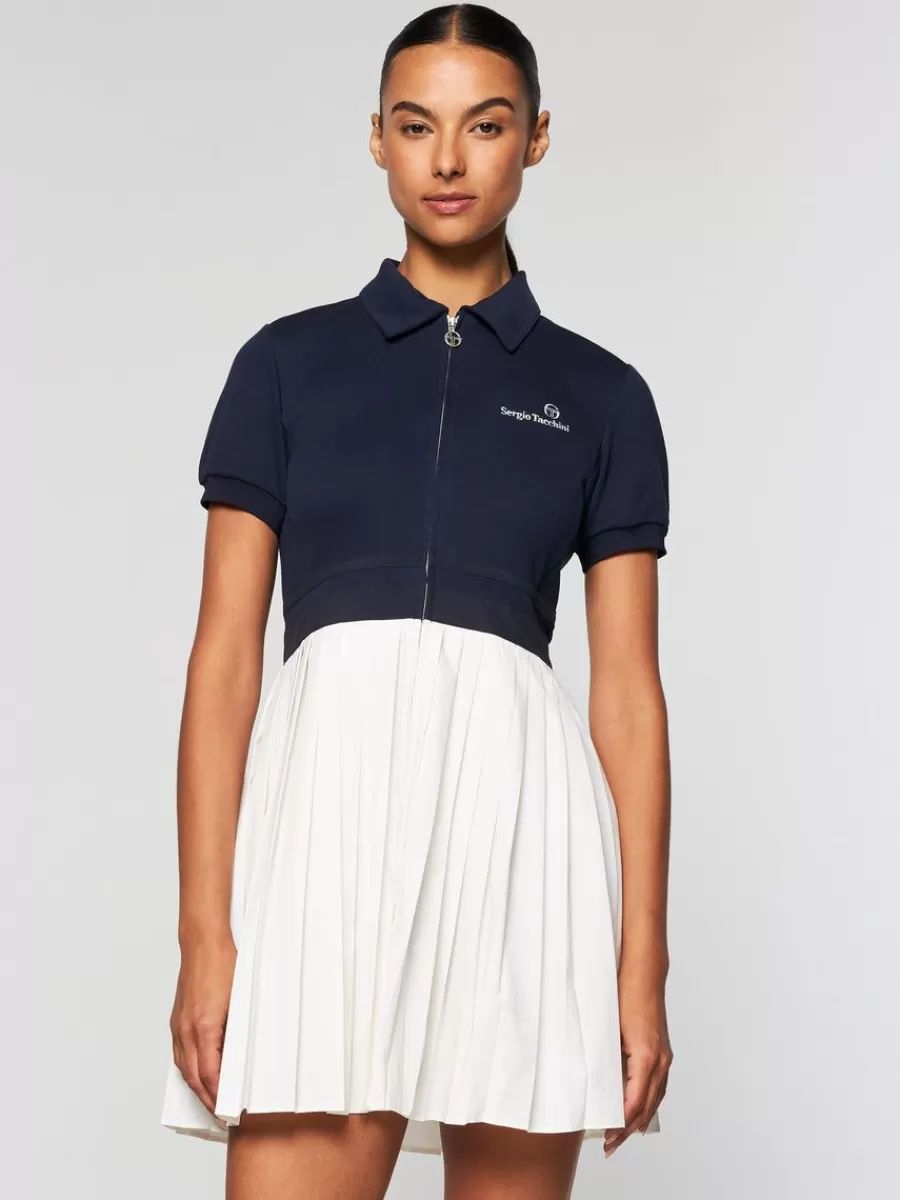 For The Court>Sergio Tacchini Damarindo Dress- Maritime Blue/ White