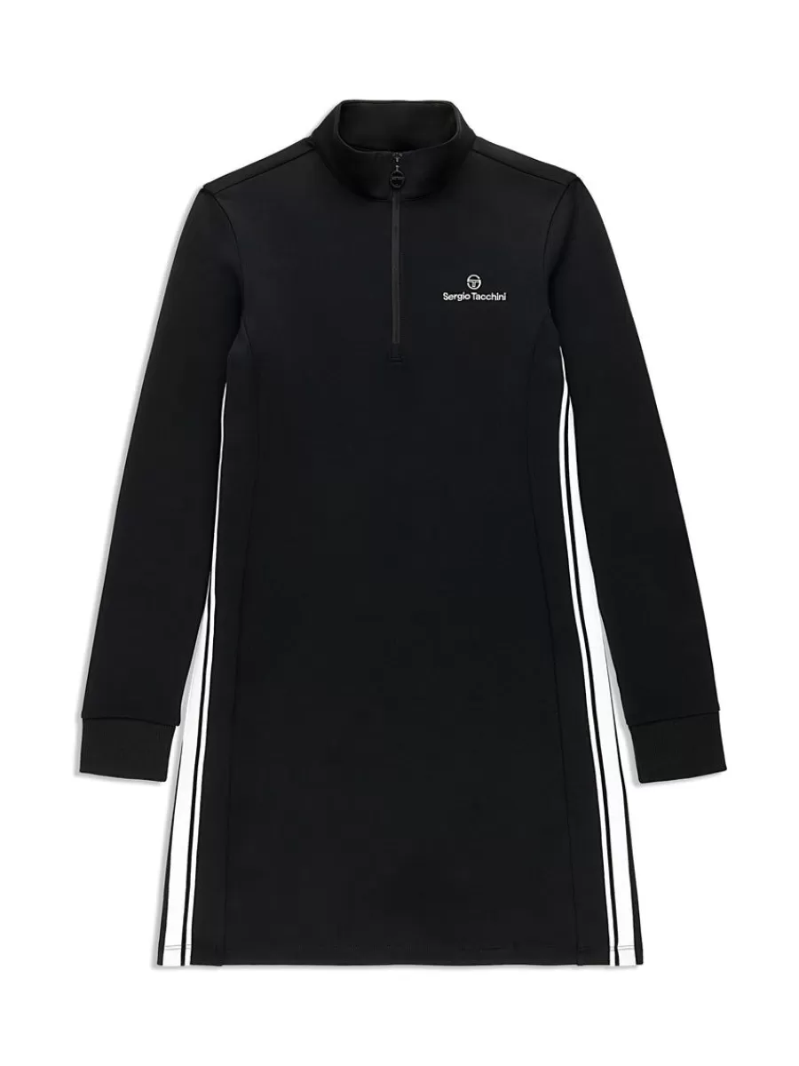 For The Court>Sergio Tacchini Damarindo Half-Zip Track Dress- Black