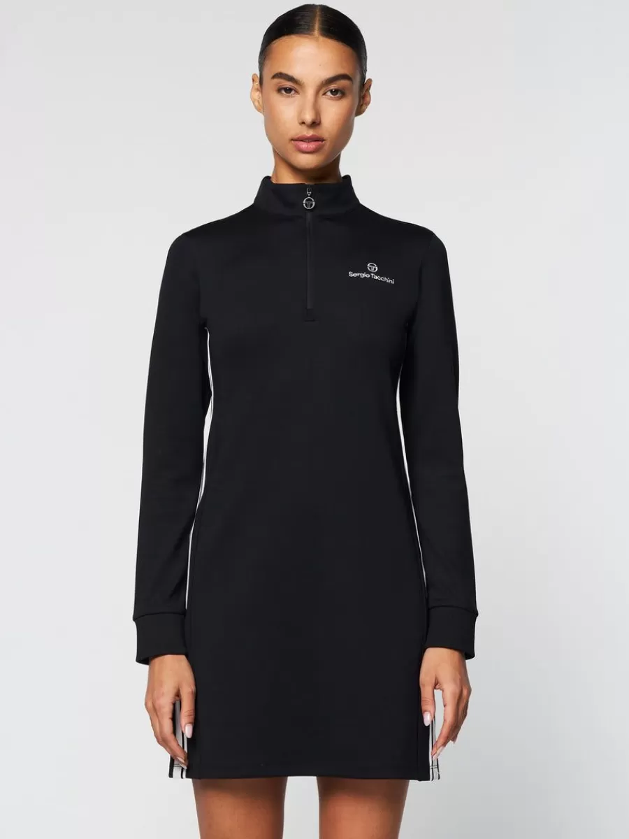 For The Court>Sergio Tacchini Damarindo Half-Zip Track Dress- Black