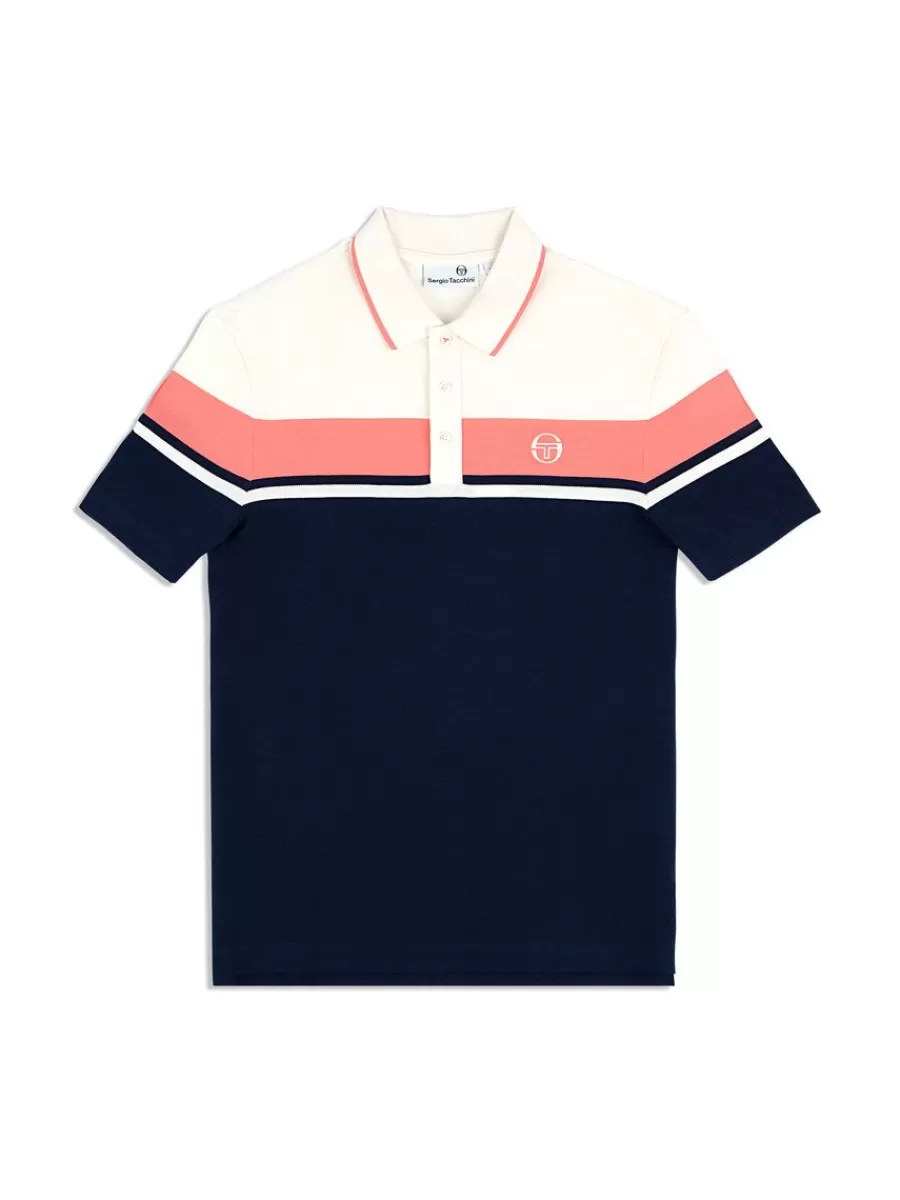 Polos>Sergio Tacchini Damarindo Polo Archivio- Gardenia/ Maritime Blue