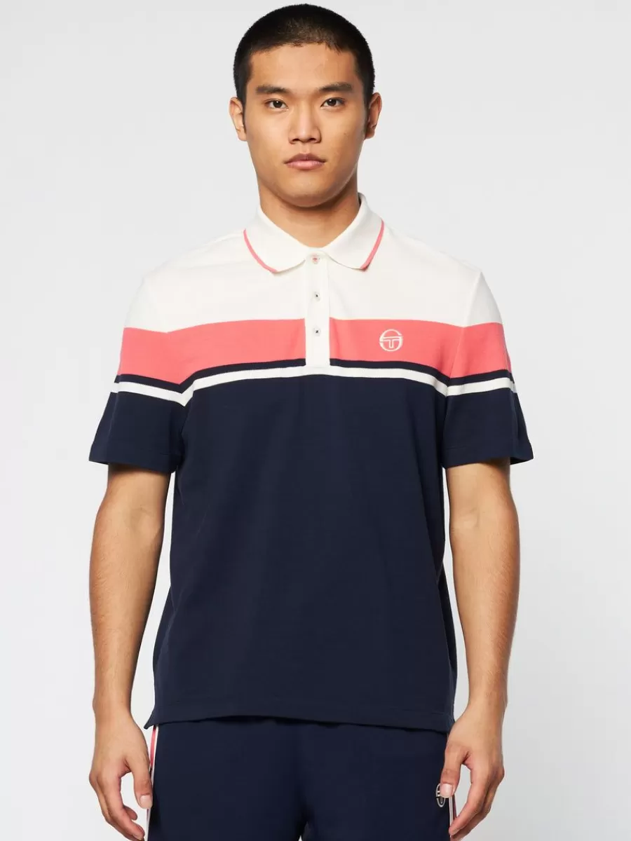 Polos>Sergio Tacchini Damarindo Polo Archivio- Gardenia/ Maritime Blue