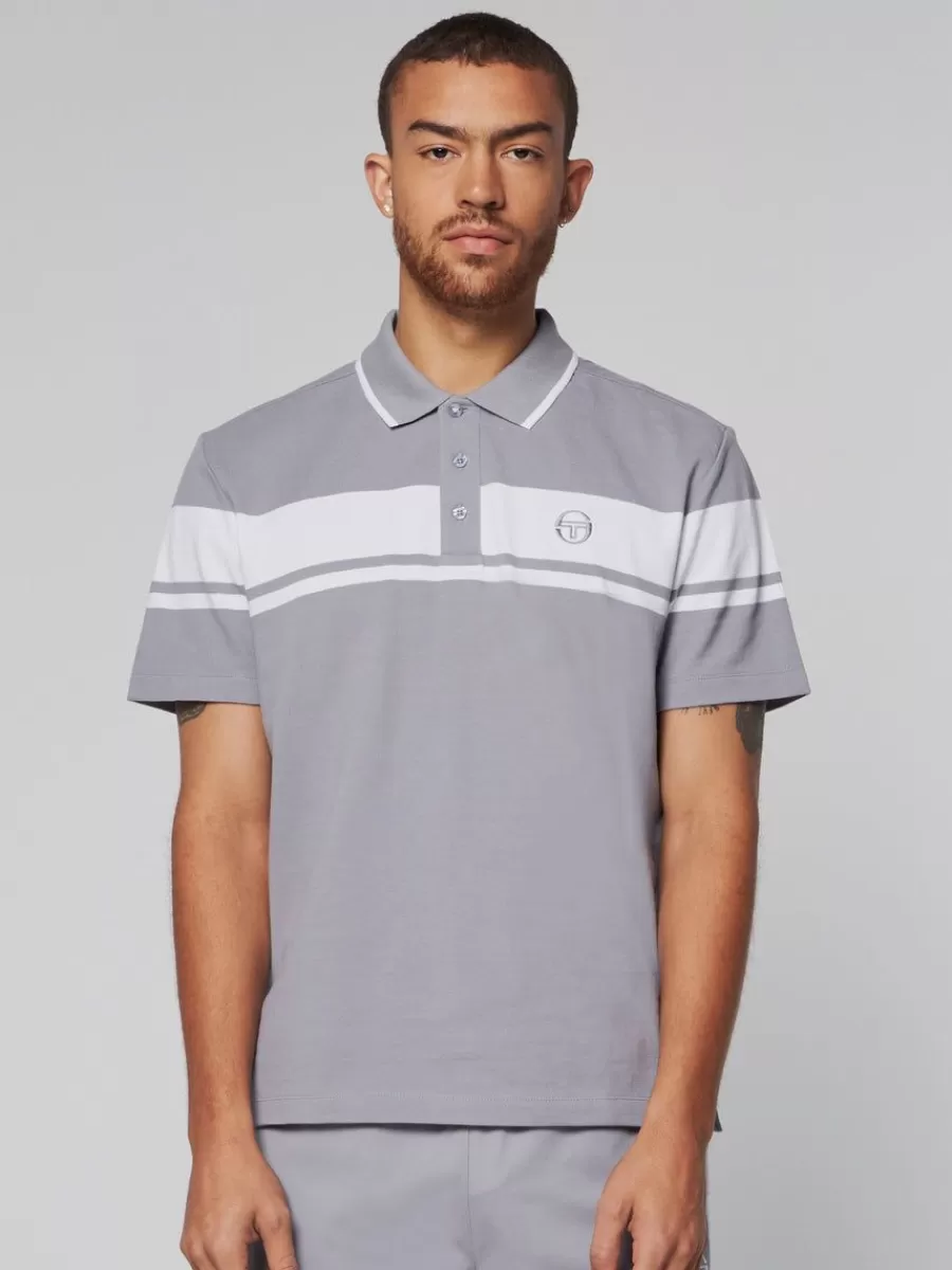 Polos>Sergio Tacchini Damarindo Polo- Sleet/ White