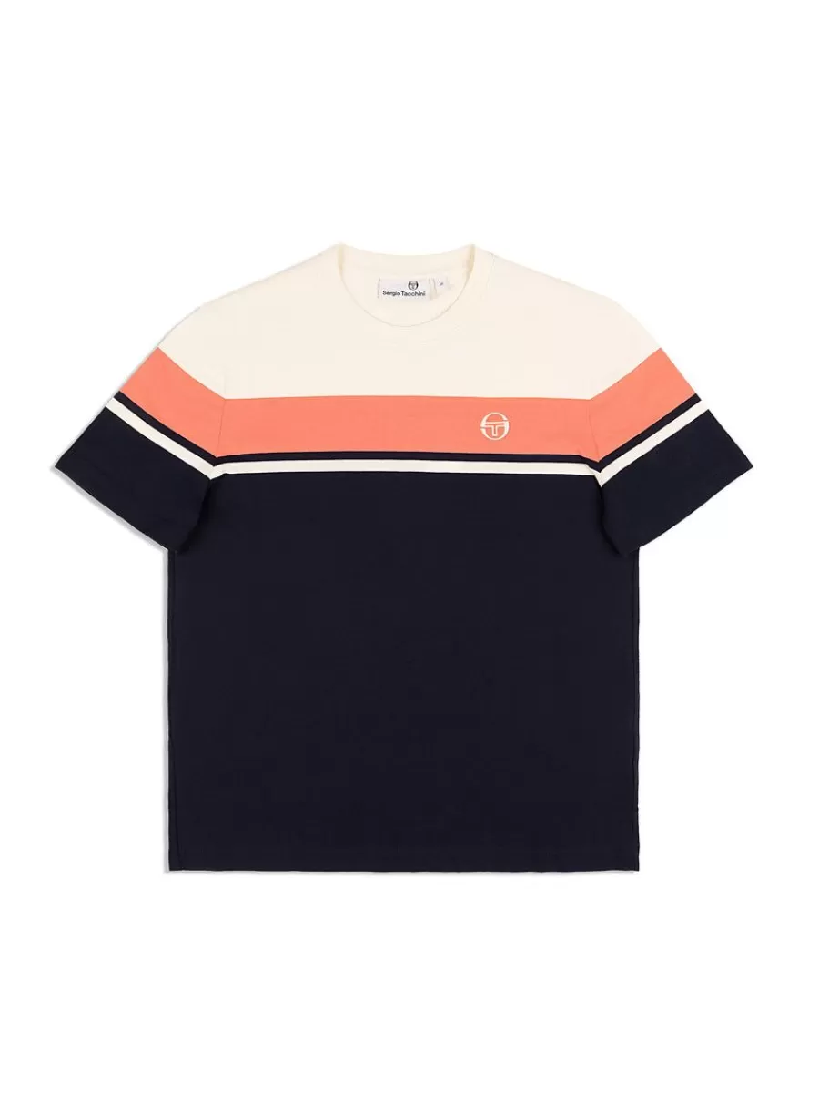 The Essentials>Sergio Tacchini Damarindo T-Shirt Archivio -Gardenia/ Maritime Blue