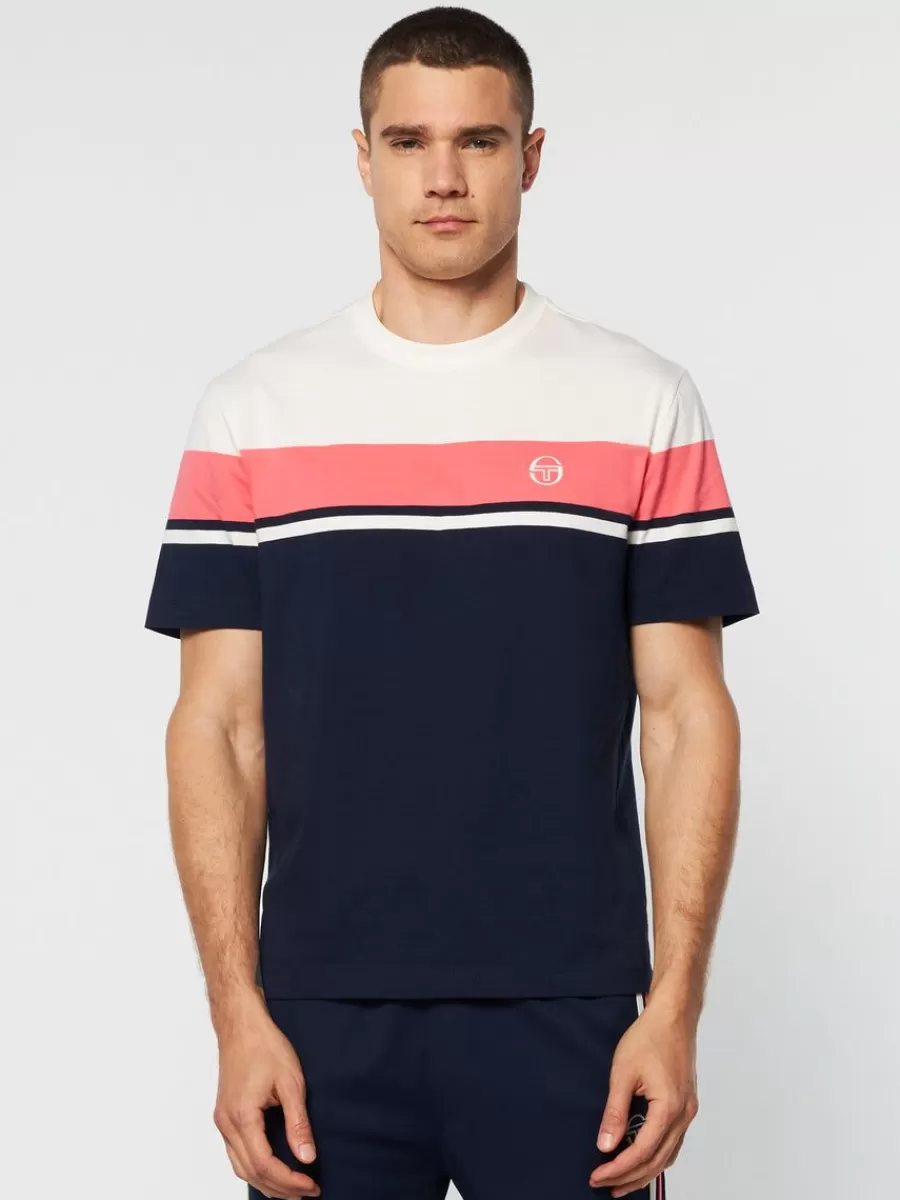 The Essentials>Sergio Tacchini Damarindo T-Shirt Archivio -Gardenia/ Maritime Blue