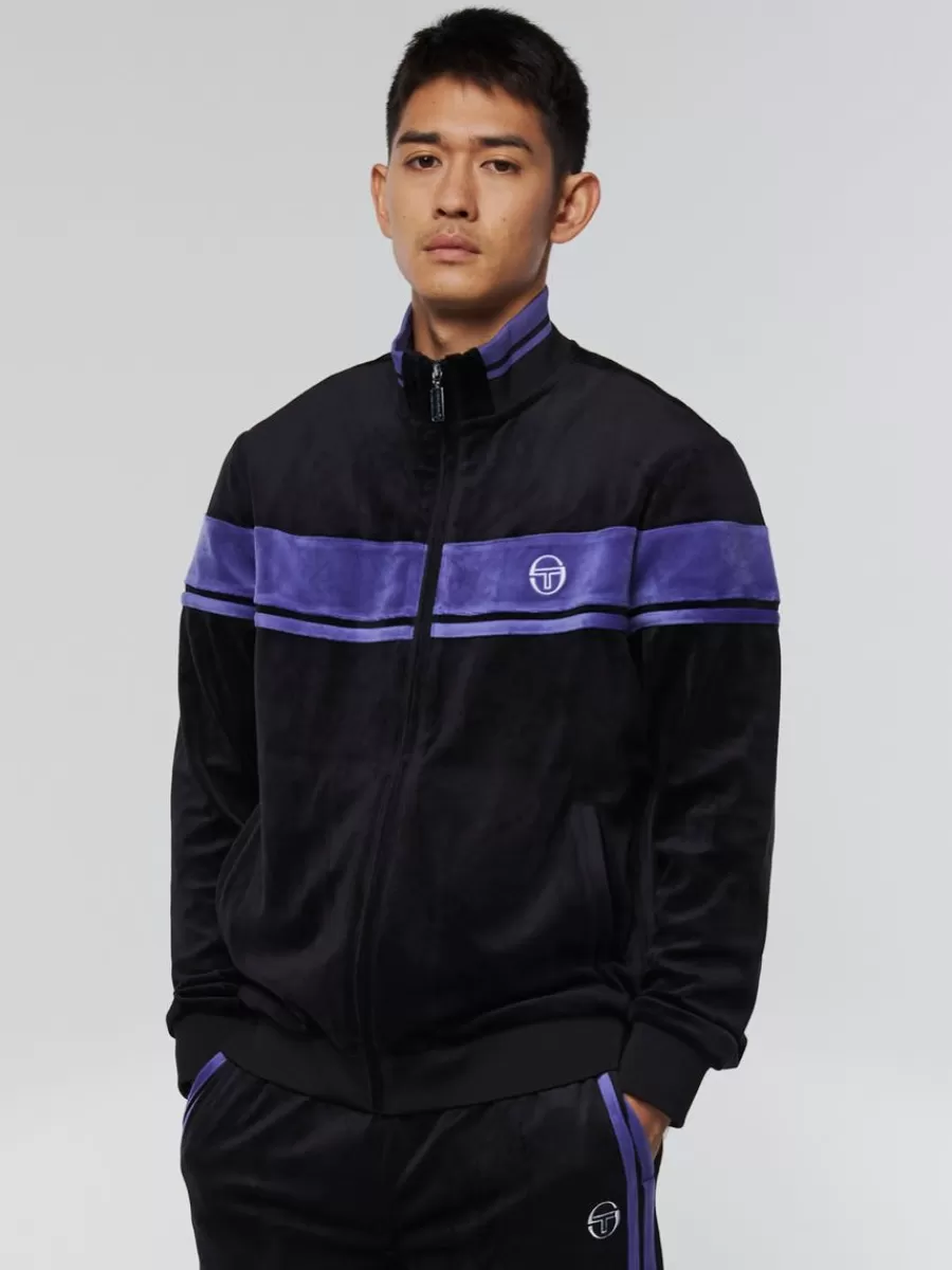 Velour>Sergio Tacchini Damarindo Velour Track Jacket- Black/ Liberty