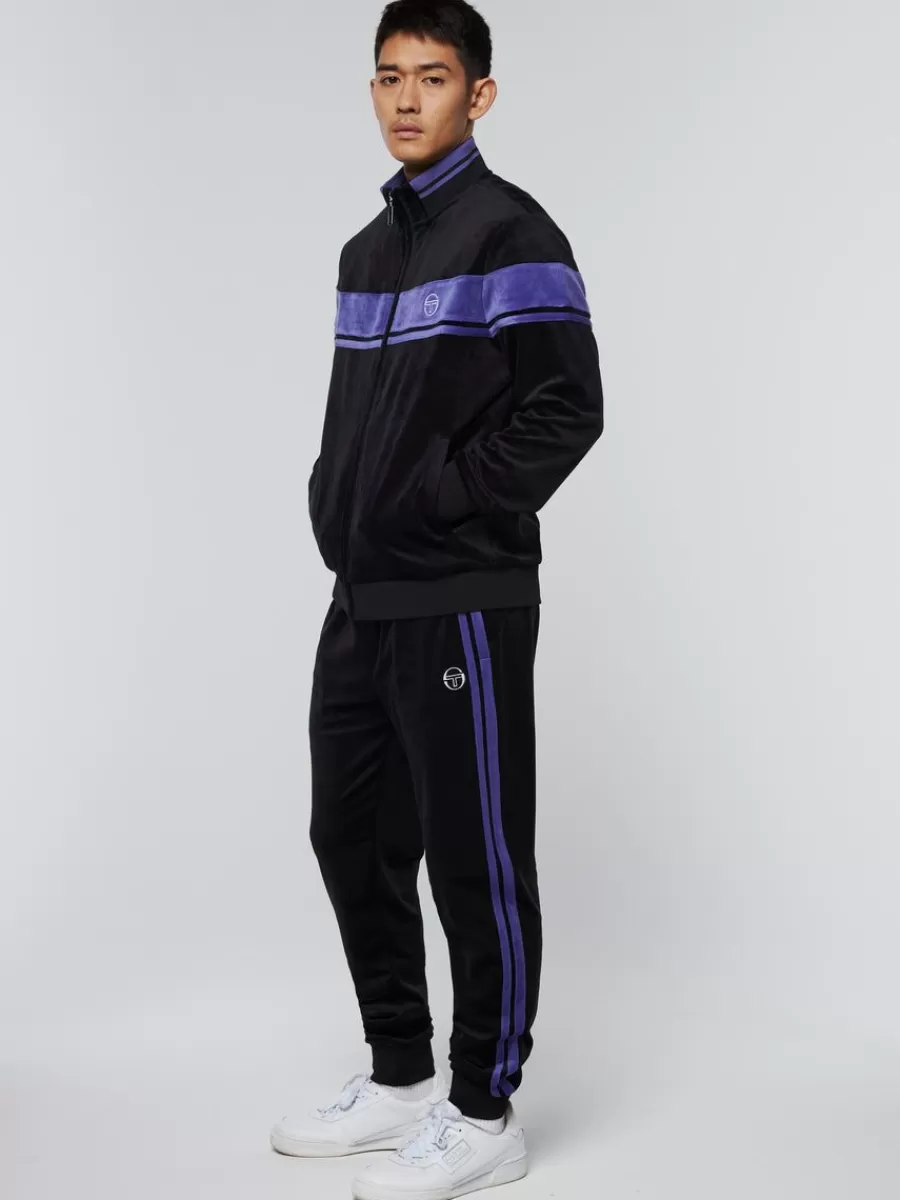 Velour>Sergio Tacchini Damarindo Velour Track Jacket- Black/ Liberty