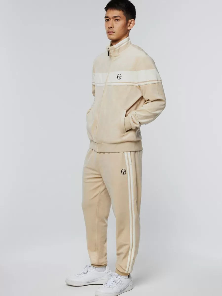 Velour>Sergio Tacchini Damarindo Velour Track Jacket- Cement/ Gardenia