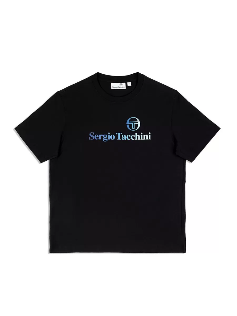 View All>Sergio Tacchini Gradiennte T-Shirt- Black Beauty