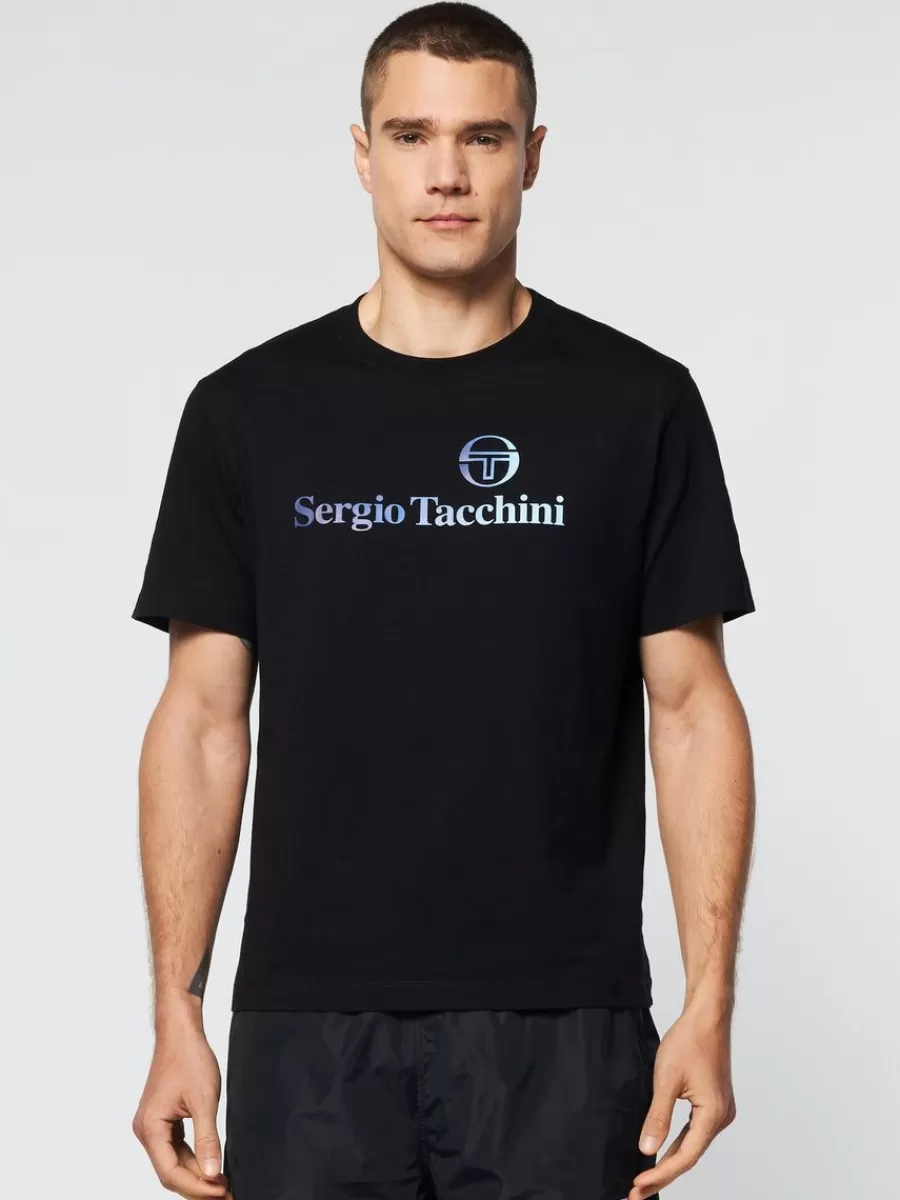 View All>Sergio Tacchini Gradiennte T-Shirt- Black Beauty