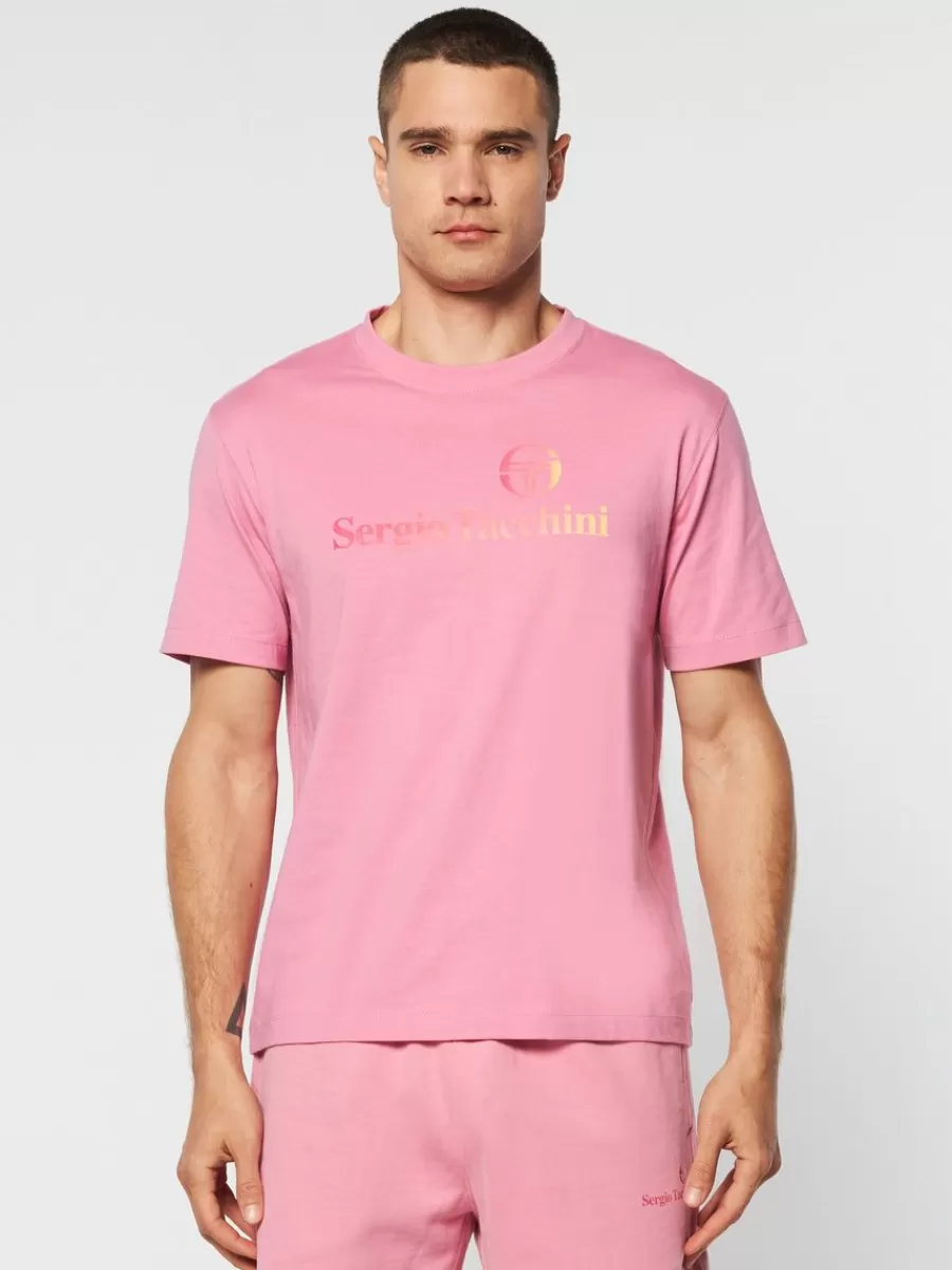 View All>Sergio Tacchini Gradiennte T-Shirt- Wild Rose