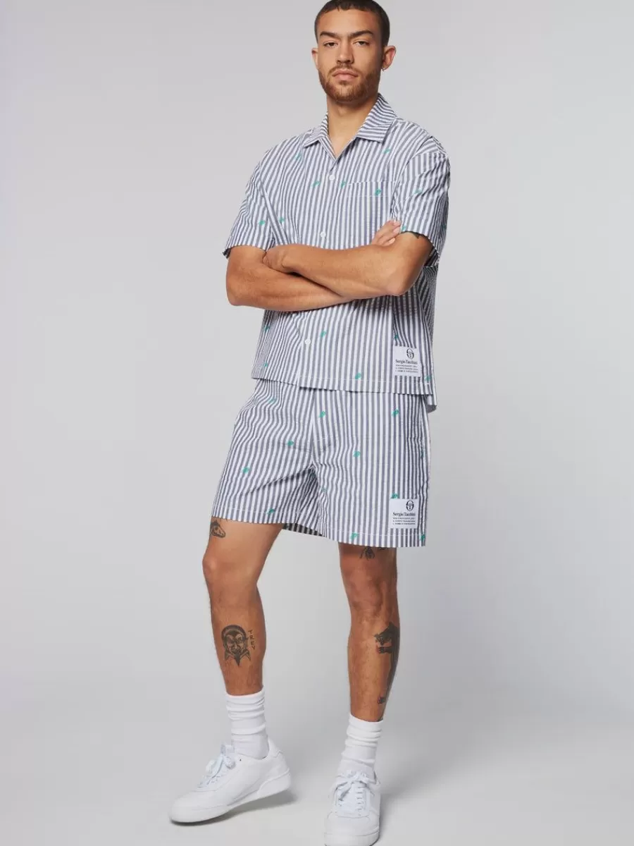 View All>Sergio Tacchini Granda Camp Shirt- Maritime Blue