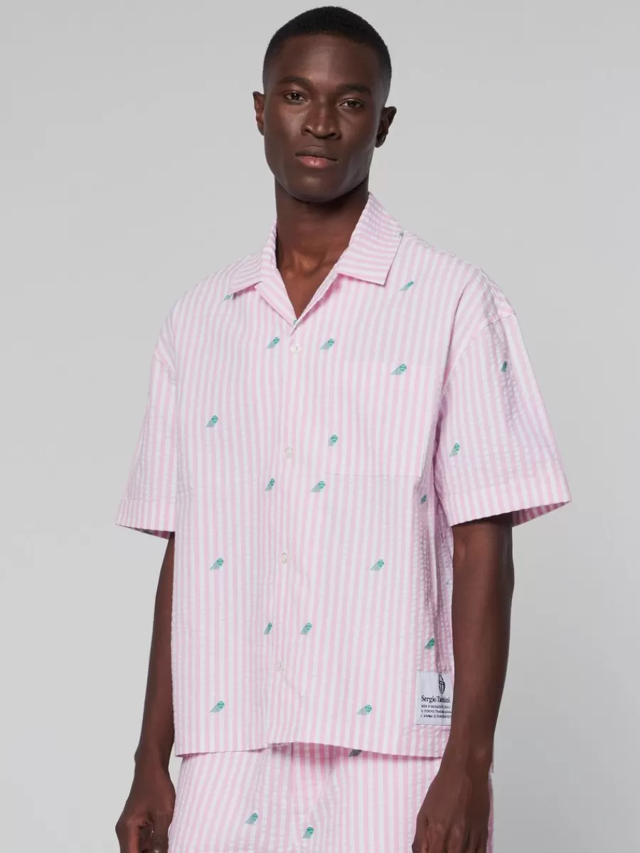 View All>Sergio Tacchini Granda Camp Shirt-Begonia Pink