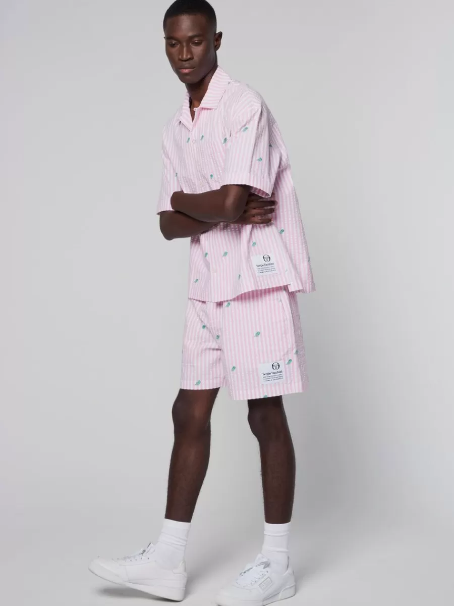 View All>Sergio Tacchini Granda Camp Shirt-Begonia Pink