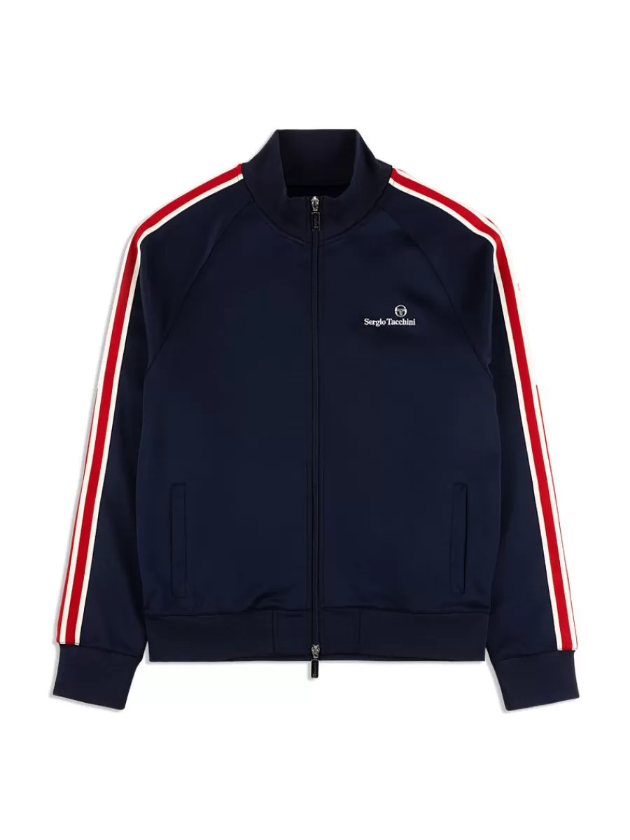 Jackets>Sergio Tacchini Gromo Tape Track Jacket- Maritime Blue