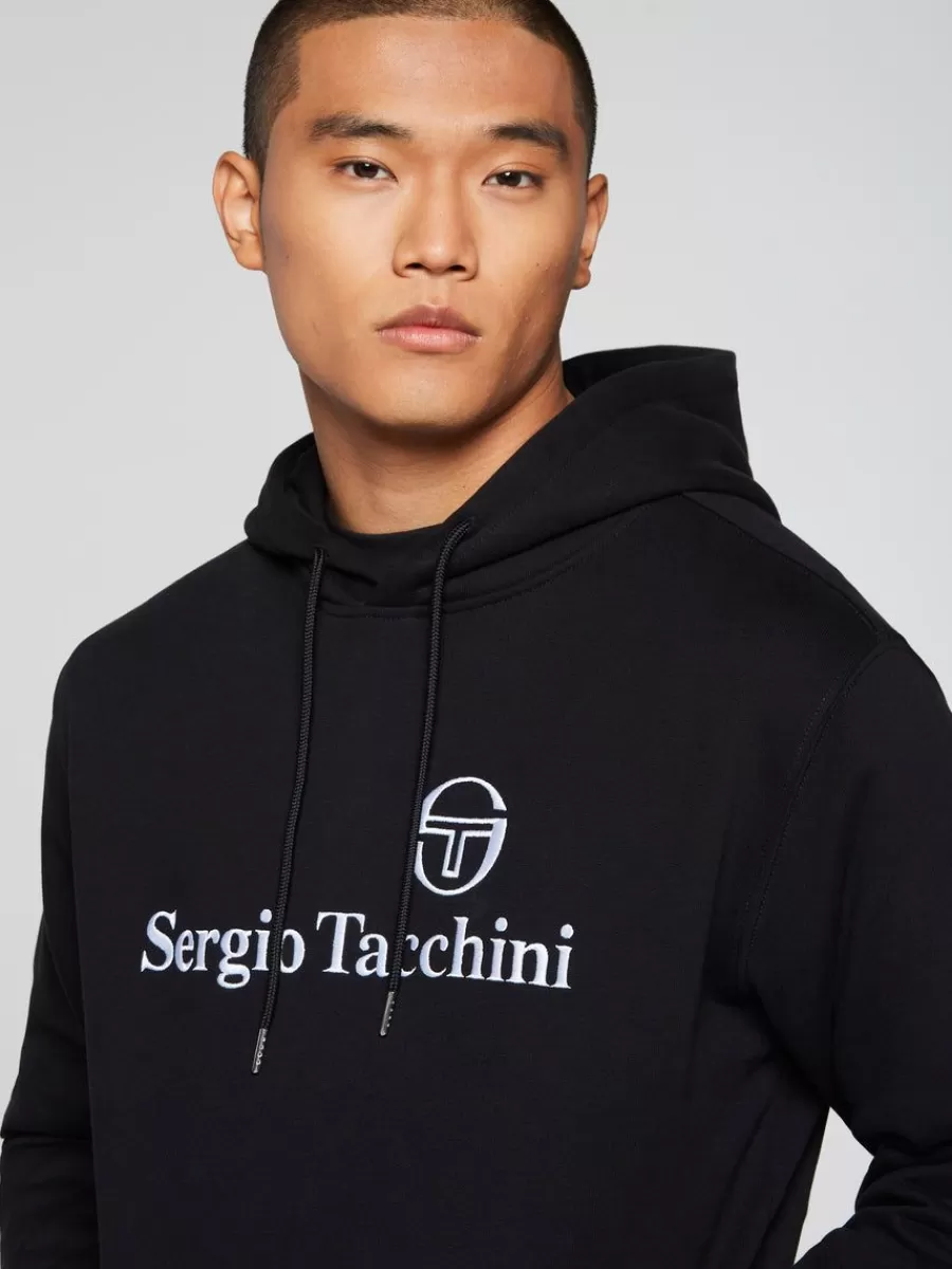 View All>Sergio Tacchini Heritage Hoodie- Black Beauty