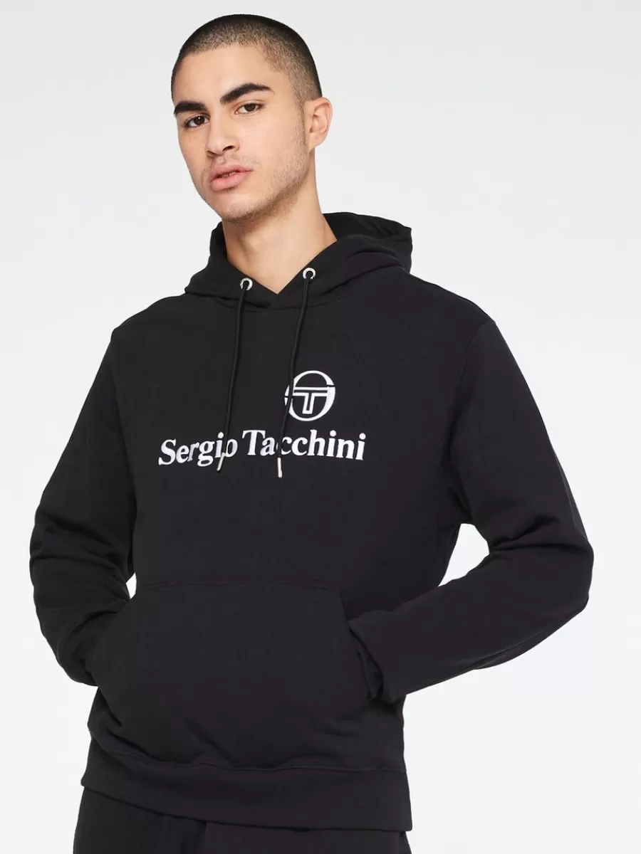 View All>Sergio Tacchini Heritage Logo Hoodie-Black
