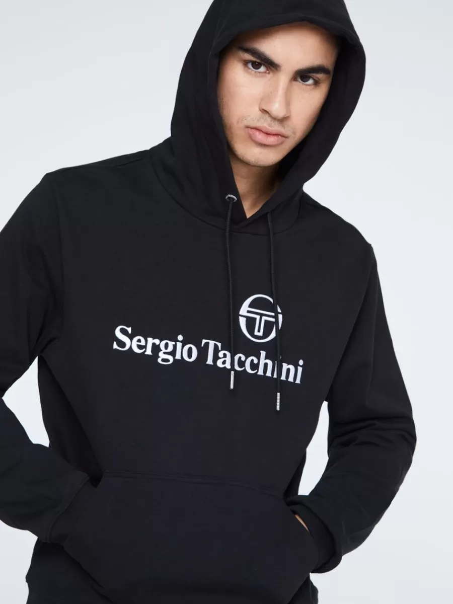 View All>Sergio Tacchini Heritage Logo Hoodie-Black