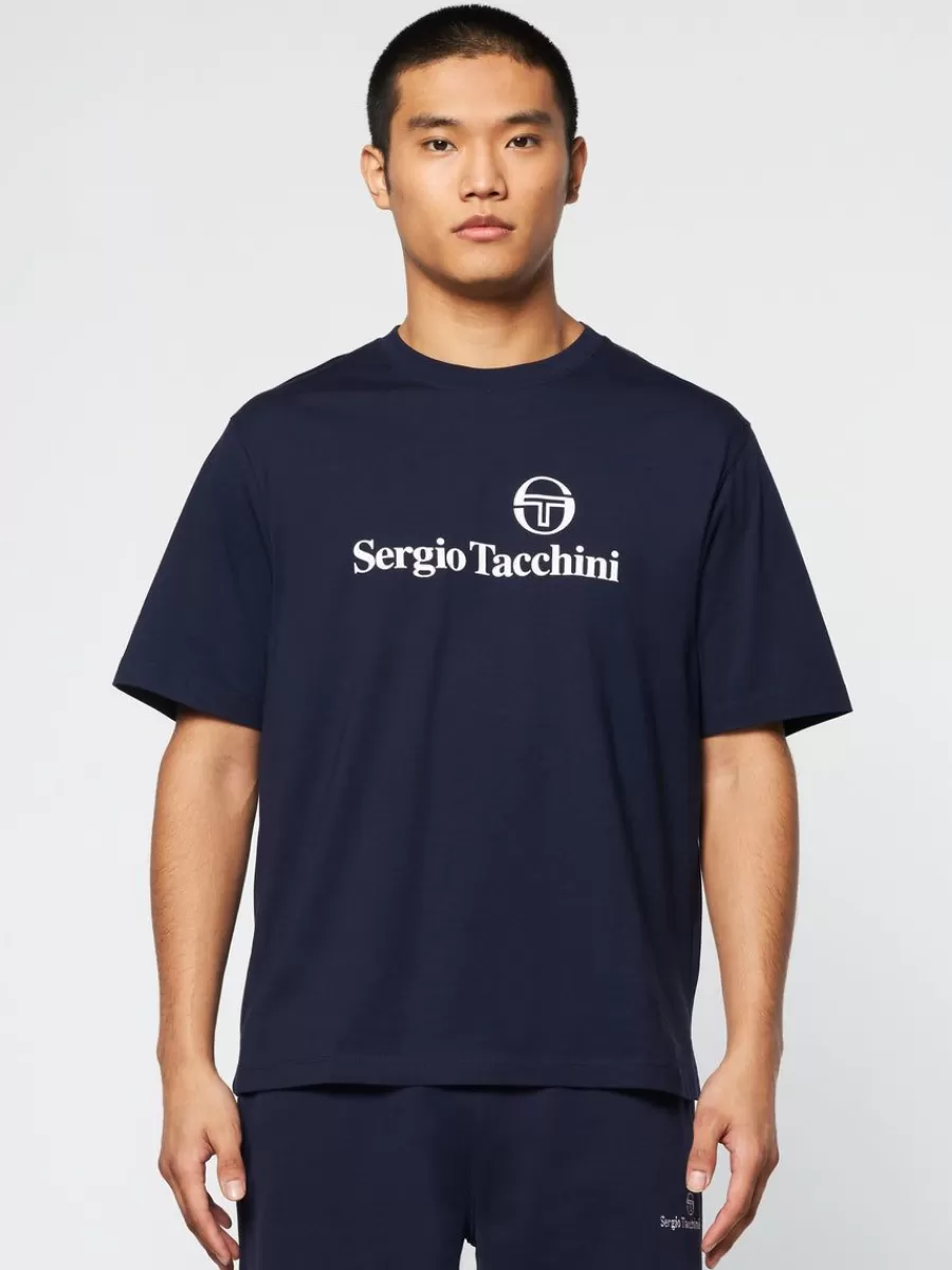 The Essentials>Sergio Tacchini Heritage T-Shirt- Maritime Blue