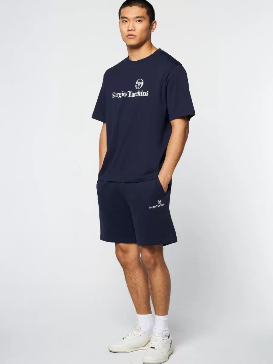 View All>Sergio Tacchini Heritage T-Shirt- Maritime Blue