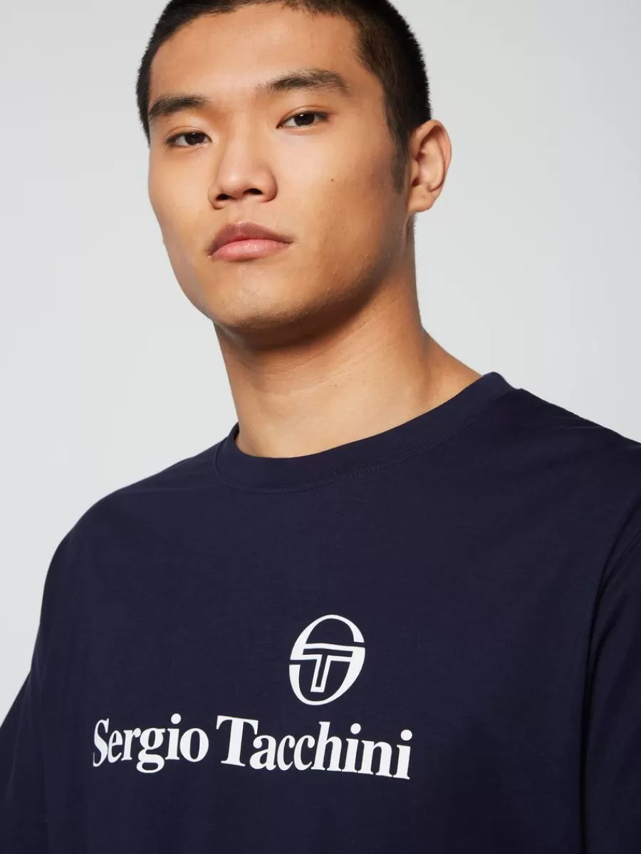 View All>Sergio Tacchini Heritage T-Shirt- Maritime Blue