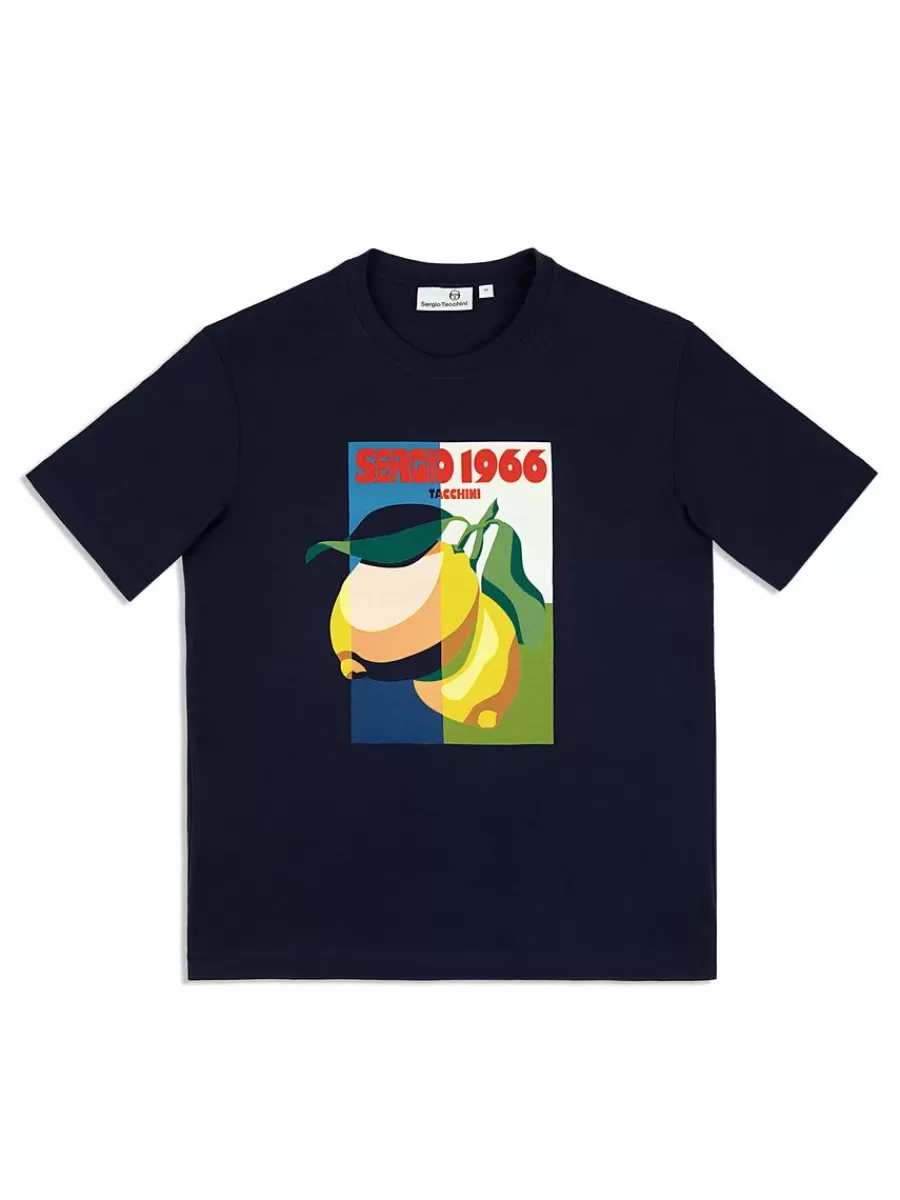 View All>Sergio Tacchini Limone T-Shirt- Maritime Blue