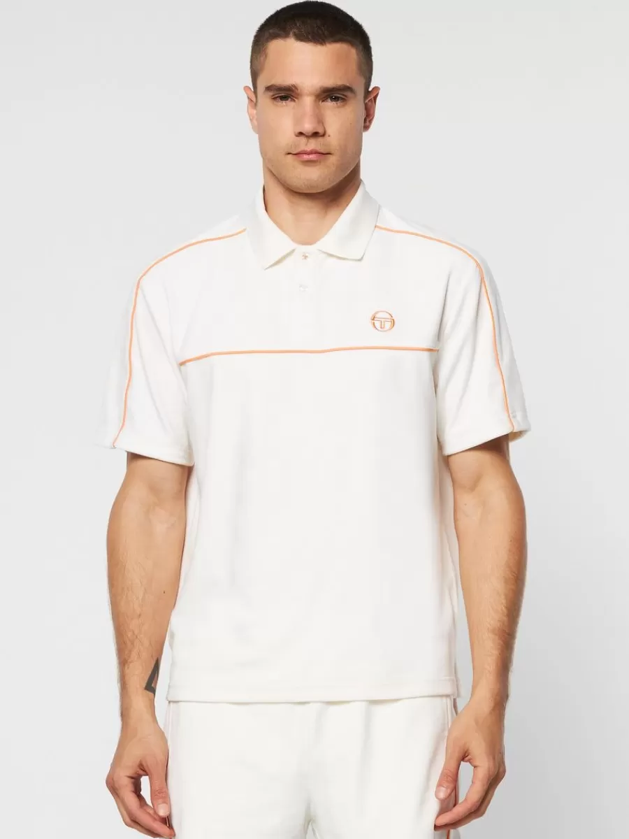 View All>Sergio Tacchini Lioni Velour Polo Archivio- Gardenia