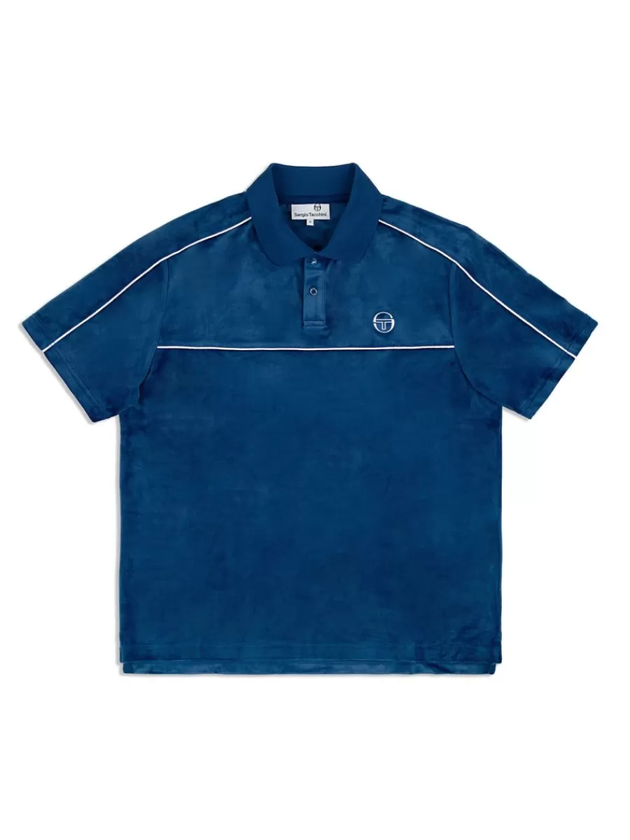 View All>Sergio Tacchini Lioni Velour Polo Archivio- Limoges