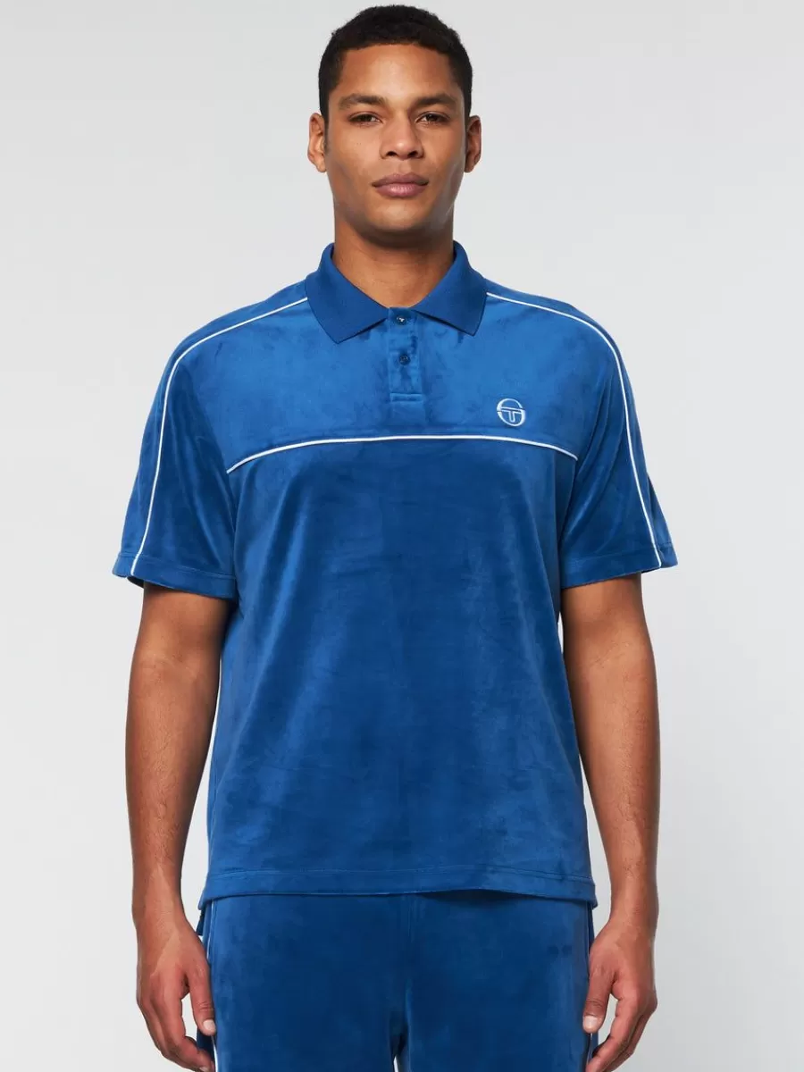 View All>Sergio Tacchini Lioni Velour Polo Archivio- Limoges