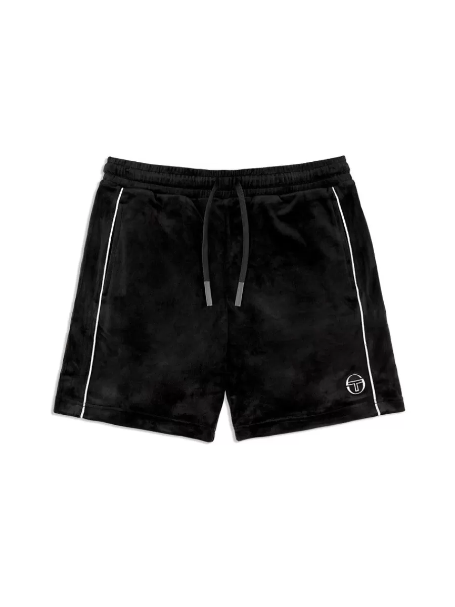 View All>Sergio Tacchini Lioni Velour Short Archivio- Black Beauty