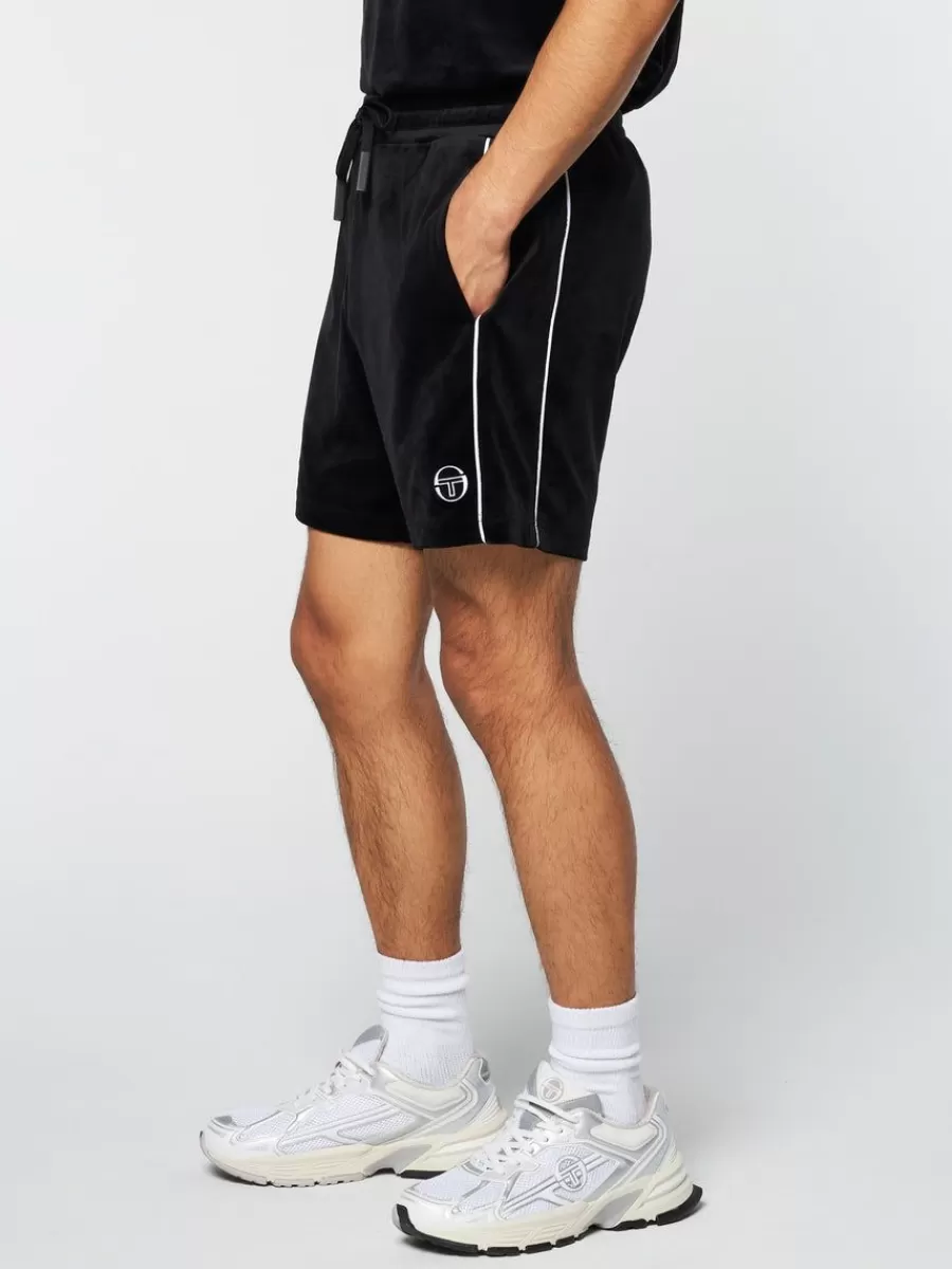 View All>Sergio Tacchini Lioni Velour Short Archivio- Black Beauty