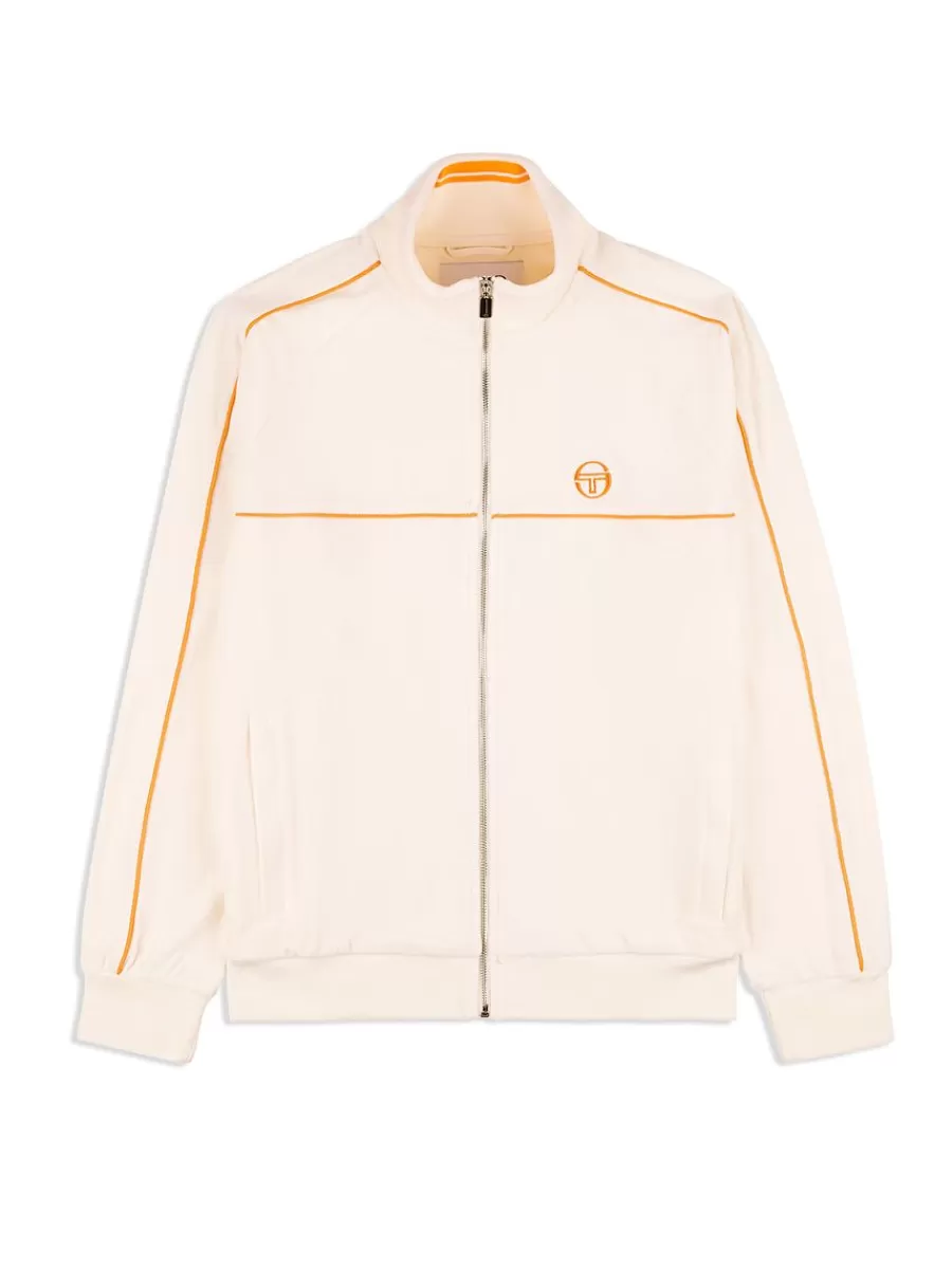 Jackets>Sergio Tacchini Lioni Velour Track Jacket Archivio- Gardenia