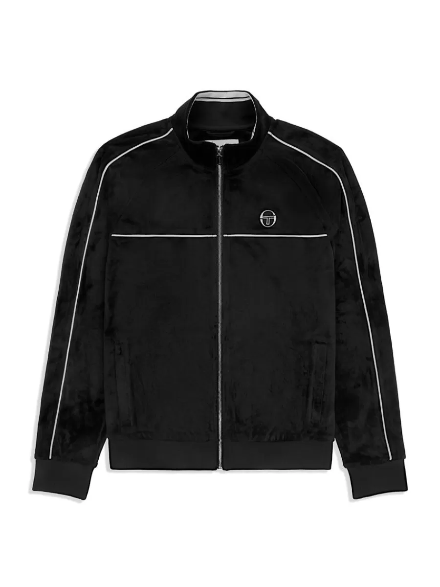 View All>Sergio Tacchini Lioni Velour Track Jacket- Black Beauty