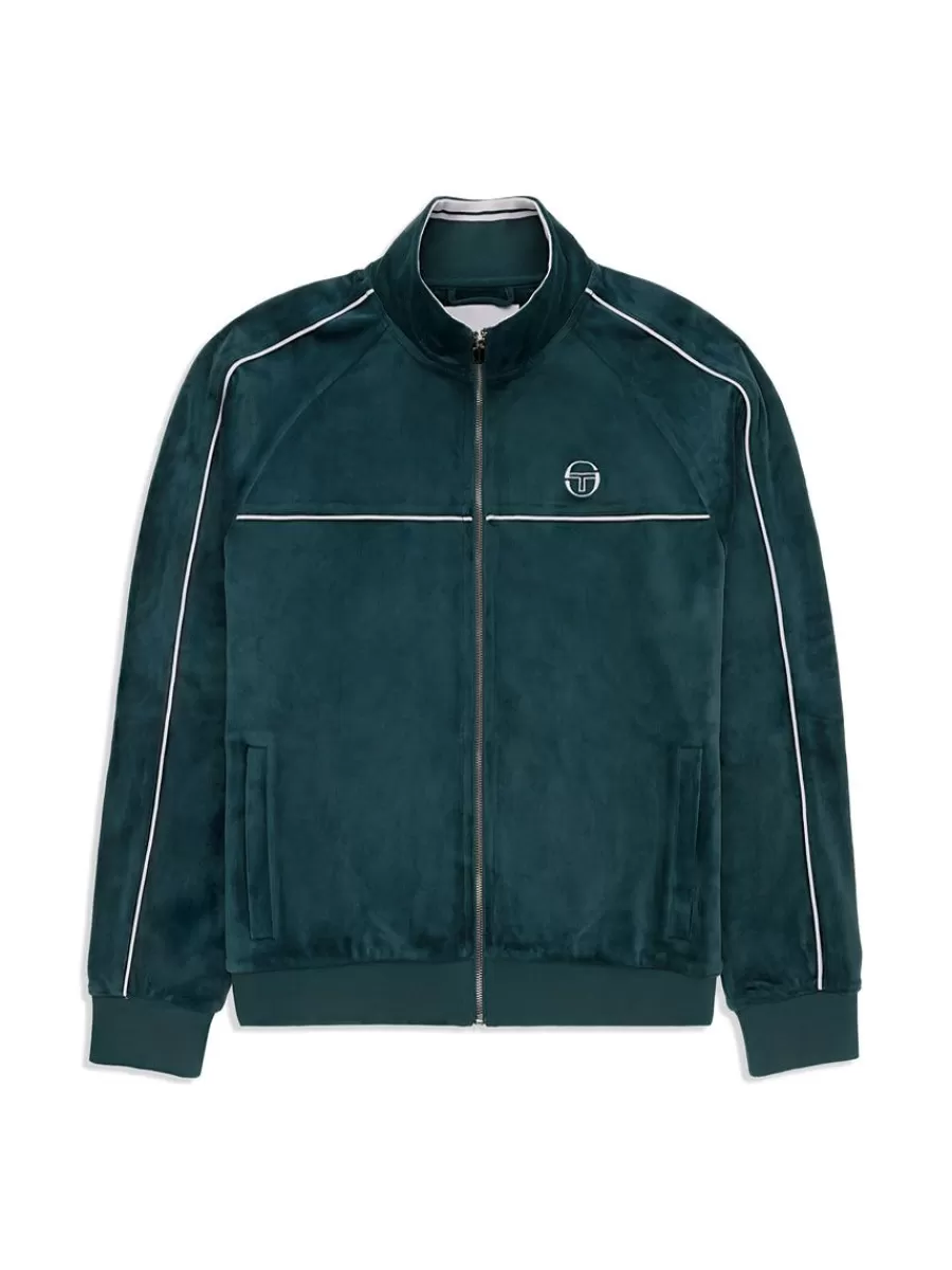 Jackets>Sergio Tacchini Lioni Velour Track Jacket- Botanical Garden