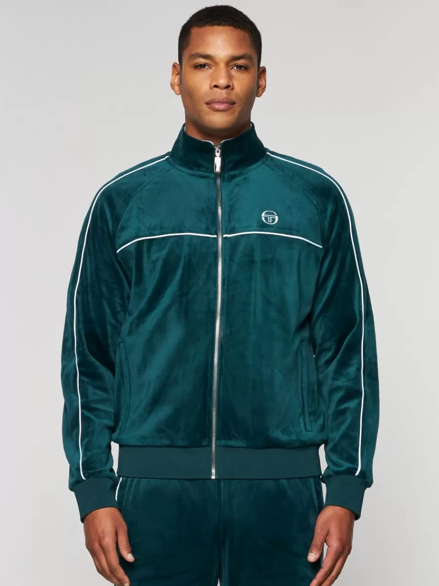 Jackets>Sergio Tacchini Lioni Velour Track Jacket- Botanical Garden