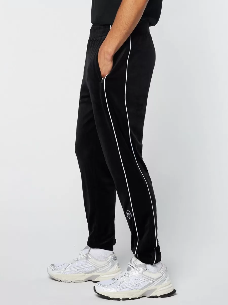 View All>Sergio Tacchini Lioni Velour Track Pant- Black Beauty