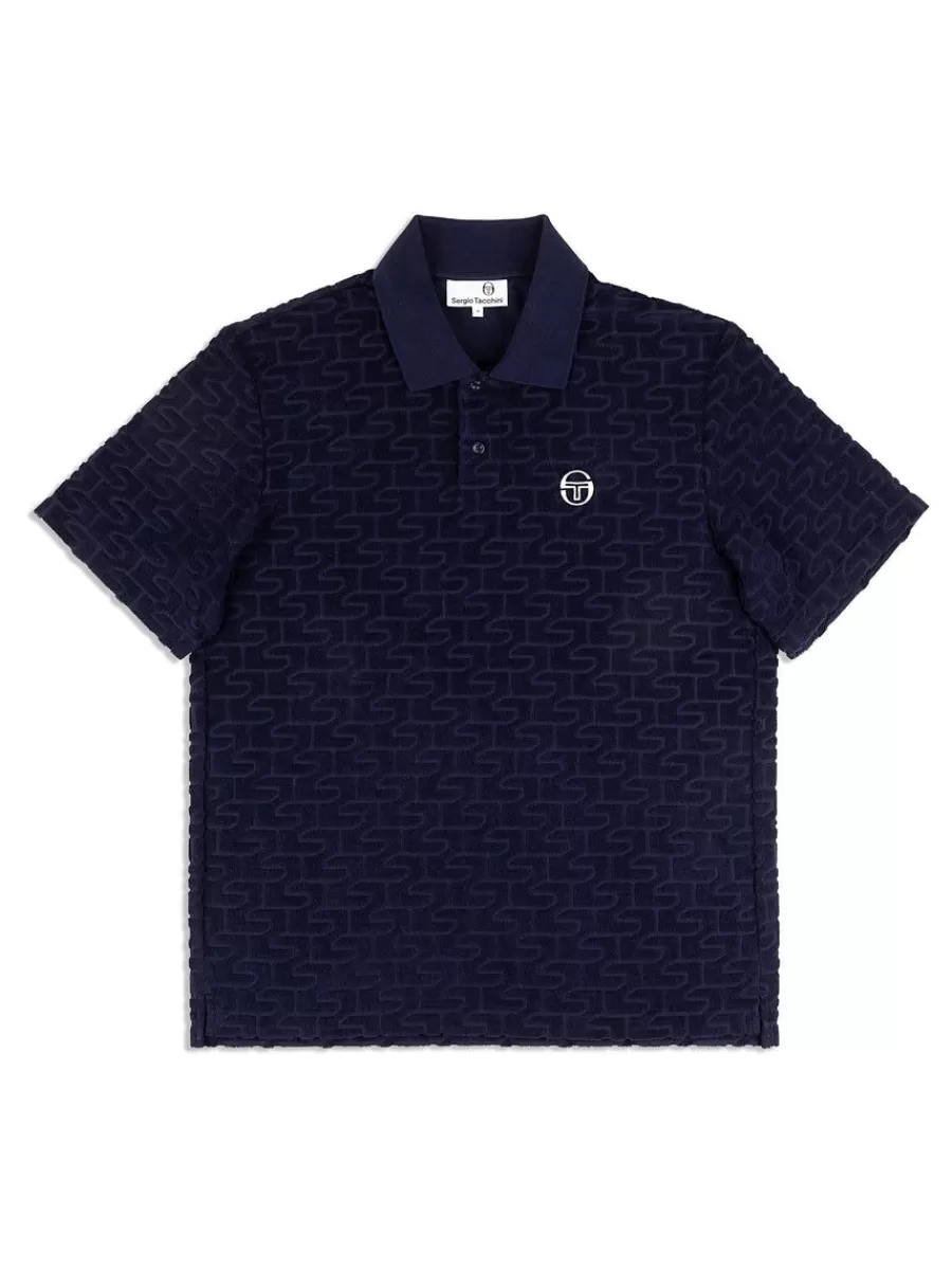 View All>Sergio Tacchini Livata Monogram Polo- Maritime Blue