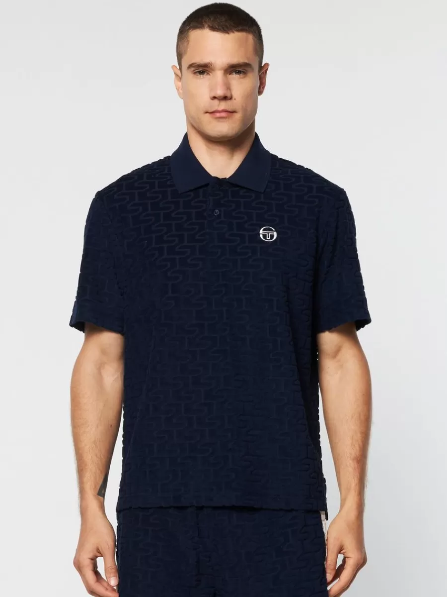 View All>Sergio Tacchini Livata Monogram Polo- Maritime Blue