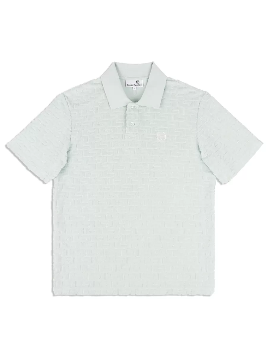 View All>Sergio Tacchini Livata Monogram Polo- Surf Spray