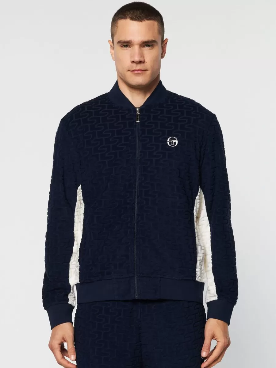 View All>Sergio Tacchini Livata Monogram Track Jacket- Maritime Blue