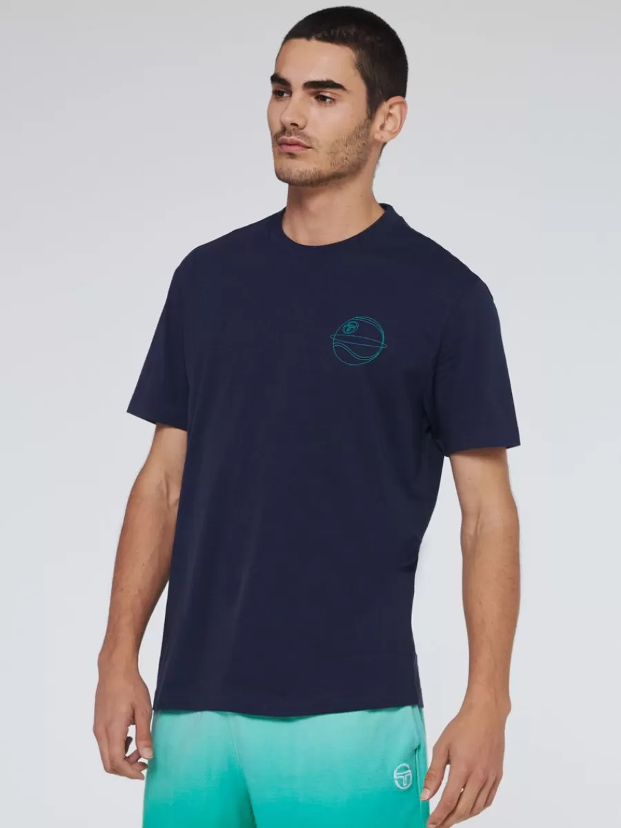 View All>Sergio Tacchini Lo Sport T-Shirt- Maritime Blue