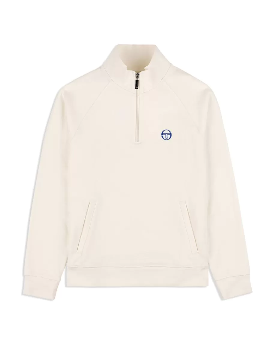 Sweatshirts And Hoodies>Sergio Tacchini Mezza Half Zip- Gardenia